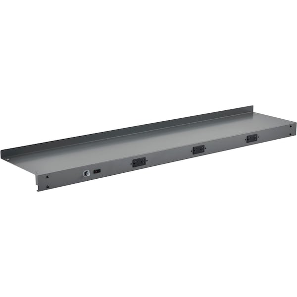 Global Industrial Steel Upper Shelf W/ 3 Duplex Outlets, 60inW x 12inD, Gray 249295CGY - main